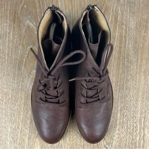 544 Sofft Annalise Women's Brown Lace-Up Leather Ankle Boots 9